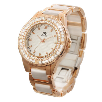 

Muzie MOOSIE Ladies Watch Ladies Stainless Steel Ceramic Strap Womens Watch Waterproof Fashion Women Student Quartz Watch