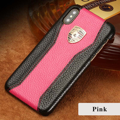 

LANGSIDI натуральный кожаный чехол для iPhone X Высокое качество Litchi Texture Логотип автомобиля наполовину включает заднюю обло