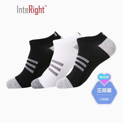 

INTERIGHT boat socks for men&women moisture wicking function sports boat socks three pairs of boxed mixed color female