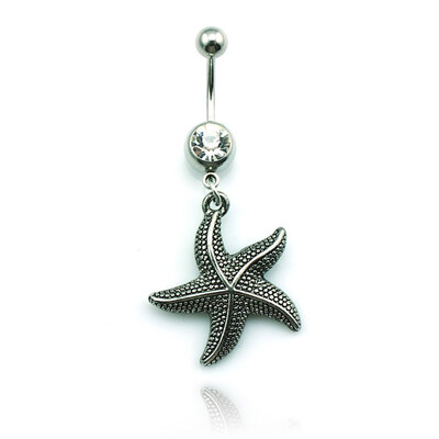 

Горячие продажи Пентаграмма Starfish Bellybutton Женщины тела Пирсинг Кольца Ombligo ювелирные изделия Anti Аллергический материал