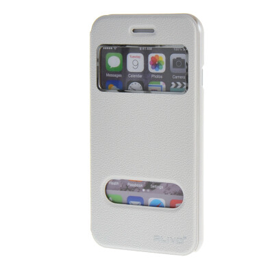 

MOONCASE Apple iPhone 6 Plus ( 5.5 inch ) чехол Double Window View Leather Flip Bracket Back чехол Cover White