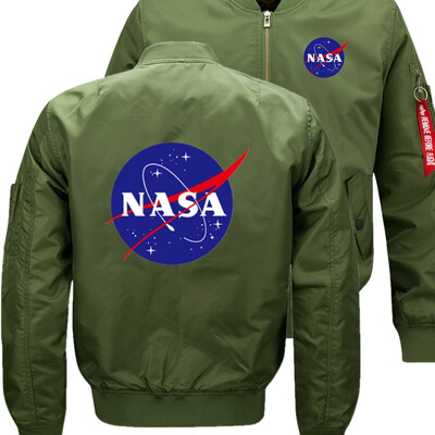 

NASA Space Administration New Bomber Jacket Flying Jacket Winter thicken Warm Zipper Men Jackets Anime Mens Casual Coat