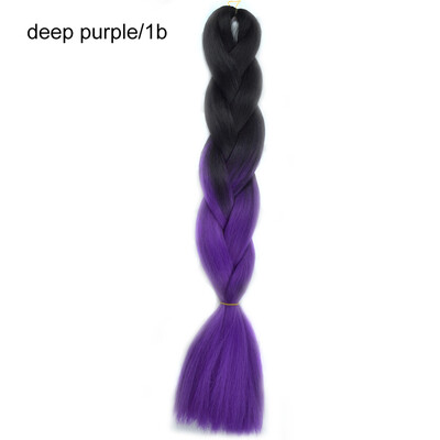 

Chorliss 24"65cm Synthetic Hair Extensions Jumbo Crochet Braids Ombre Braiding Hair For Women Pink Purple Blonde Bug Gray
