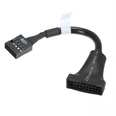 

Huayuan USB 20 9 Pin Motherboard Female to USB 30 20 Pin Housing Male Adapter Cable