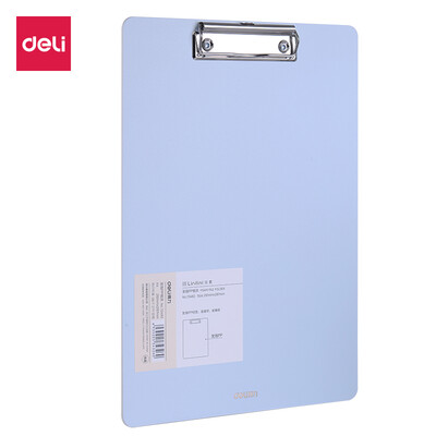 

Deli deli music series A4 thick plate clip simple hard folder meeting folder blue 72492