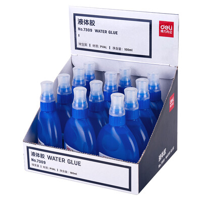 

Deli deli 12 100ml large capacity liquid tape brush head glue blue 7309