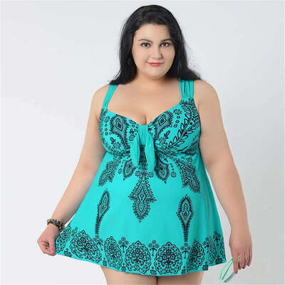 

4XL-6XL Plus Size One Piece Swimsuit Skirt 2017 Push Up Swimwear Women Dress Bathing Suit Large Size Swim Suit For Fat Women