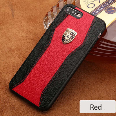 

LANGSIDI натуральный кожаный чехол для iPhone 7 Plus с высоким качеством Litchi Texture Car Logo Back Cover