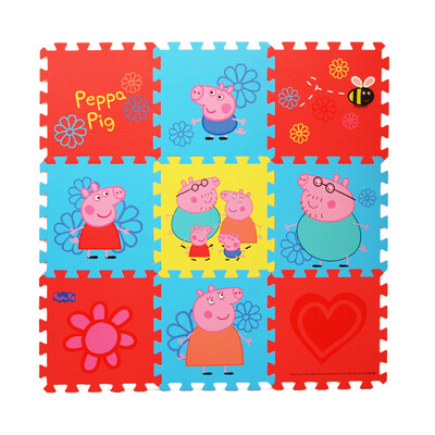 

Peppa Pig crawling mat mat climbing mat crawling blanket environmentally friendly&tasteless mat stitching mat 30301cm 9 strips with red hearts&pecs