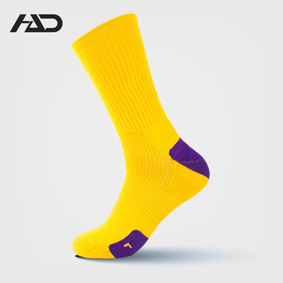 

Cotton embroidery free terry basketball sport socks