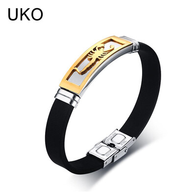 

UKO Scorpion Bracelet Men Jewelry Stainless Steel Silicone Chain Souvenirs&gifts for Male 205cm