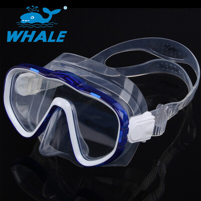 

Whale Brand Professional Diving Mask Goggles Wide Vision Watersports Оборудование с анти-туманом Цельная линза Закаленное стекло