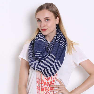 

Jeouly fashion Infinity Scarf Новая мода Мягкая вискоза Navy Striped Ring Loop Infinity Scarves для женщин / женщин