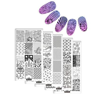 

10 пк профессиональных штамповки знака роспись ногтей печати изображения знаков кружева грид - цветок гвоздь рисуют комплектов