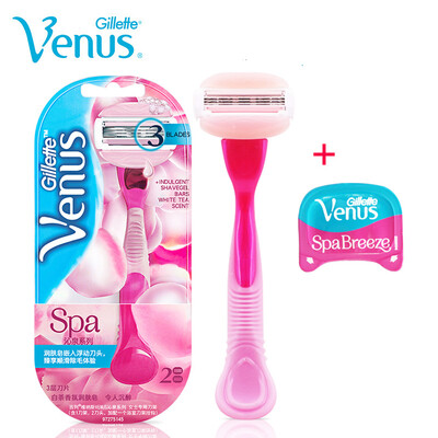 

Gillette Venus Breeze Shaving Razors 1 Holder with 2 blades1 Hook Authentic Pink Women Shavor blades for Girls Hair Removal