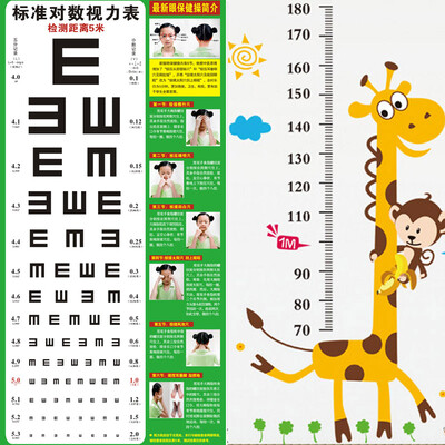

Green childrens height stickers standard eye chart 2 sets of decorative cartoon wall stickers can be removed to give childrens room wall stickers 2