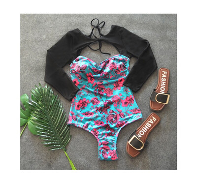 

long sleeved full half covered swimwear