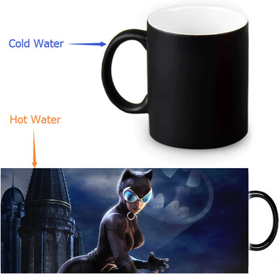 

Cat Woman 350ml12oz Heat Reveal Mug Color Change Coffee Cup Sensitive Morphing Mugs Magic Mug Milk Tea Cups
