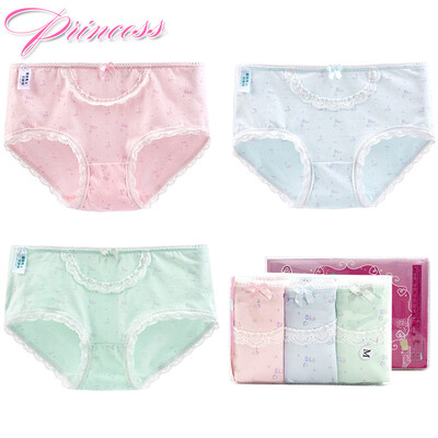 

Ai Lier Aurora Girl Underwear Female Student Middle Lace Fabric Girl Underwear Ms Sexy Briefs 3 Pack K8037 M
