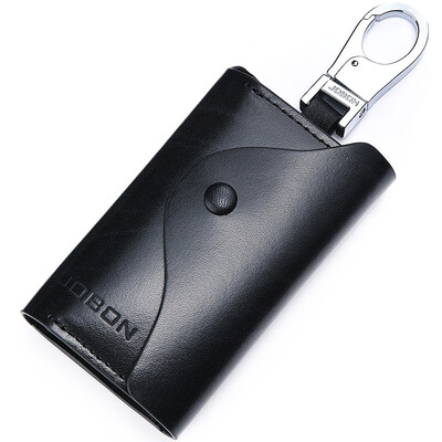 

JOBON Zhongbang leather simple coin purse key car package key package 360 ​​degree rotation removable buckl