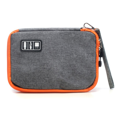 

Space excellent products travel digital storage bag multi-function data cable storage bag portable electronic accessories finishing package large gray double layer