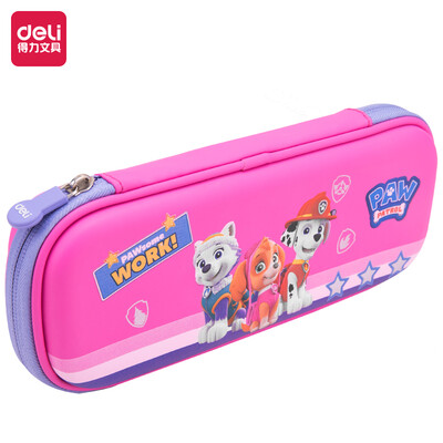 

Deli deli Wang Wang team waterproof pencil case student stationery box large capacity multi-function pencil bag pink 70852