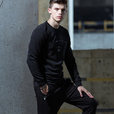 

Mens pullover slim printing crew neck sweatshirt
