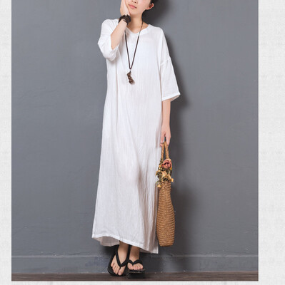 

Новый весенний фэн-шуй втулки из хлопка и жилета V-Necken Cheongsam Skirt