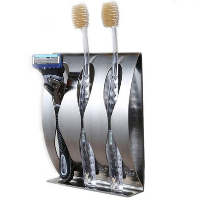 

Toothbrush Holder Stainless Steel Perforated Wall Hanging Razor Holder Rustproof Durable Bathroom Accessories Kitchen Decor