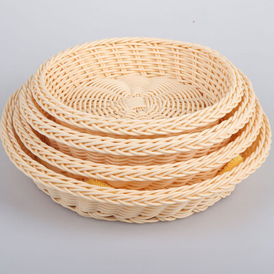 

Youjialiangpin Plastic tube imitation rattan storage basket KTV Restaurant household multi-purpose storage basket Y-0131