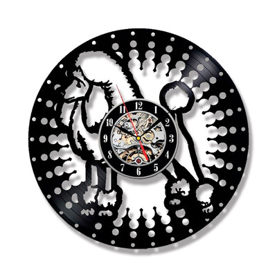 

Poodle Dog Design Wall Art Vinyl Record Wall Clock Living Room Decor