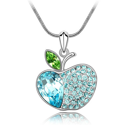 

Корея Модные аксессуары Австрийский хрусталь от Swa Elements Apple Pendant Ожерелья для женщин Collares Jewelry Party Bijoux