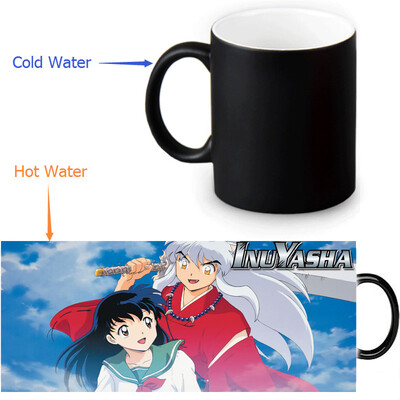 

Inuyasha 350ml/12oz Heat Reveal Mug Color Change Coffee Cup Sensitive Morphing Mugs Magic Mug Milk Tea Cups