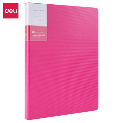 

Deli Ali A4 color folder single power clip Office folder blush 5046