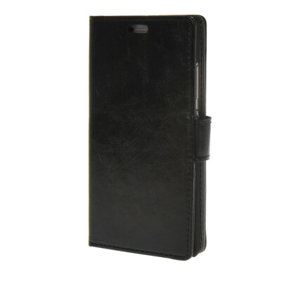 

MOONCASE Smooth PU Leather Flip Wallet Card Slot Bracket Back Case Cover for Huawei Ascend P8 lite Black