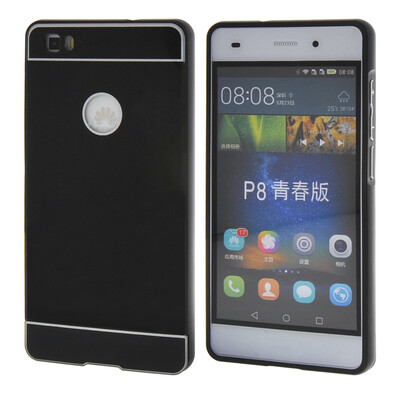 

MOONCASE Case for Huawei Ascend P8 Life Bumper Frame Hard 2 in 1 Cover Black