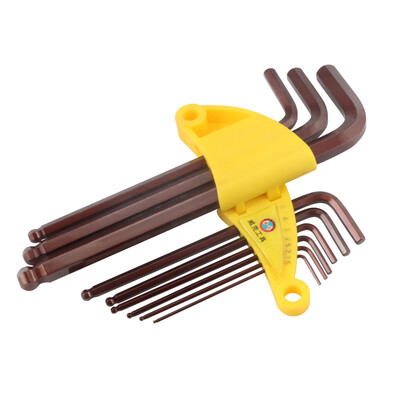 

Wick Wico WK6049 9-piece hex wrench set boutique S2 long ball hex screwdriver red