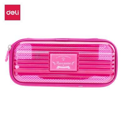 

Deli deli large capacity student pencil case pencil case pencil storage box pomegranate red 66773