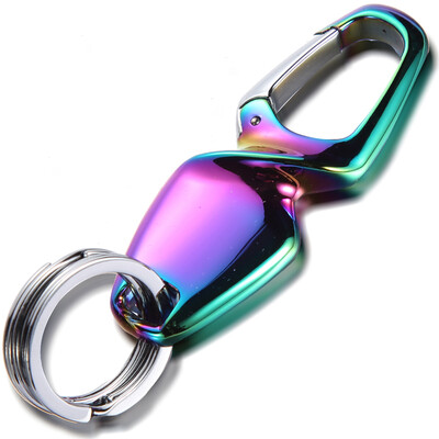 

Authentic zobo car keychain double key ring press pick wrought iron twisted key ring car ornaments birthday gift ZB-927 titanium gold