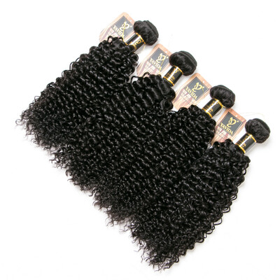 

YAVIDA Hair Peruvian Curly Hair 4 Bundles Peruvian Kinky Curly Virgin Hair Weave Human Hair Bundles Peruvian Kinky Curly