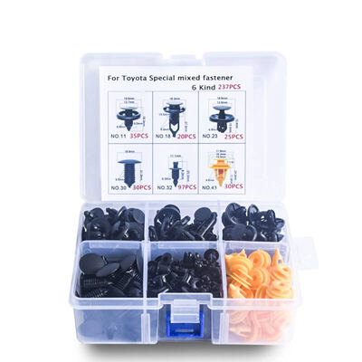 

CNIKESIN 237PCS HZ23 Universal Mixed Car Fastener Auto Bumper Fender Retainer Clips Trunk Door Plank Rivet Screw 6Kinds
