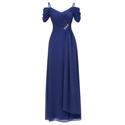 

CAZDZY A-Line Spaghetti Straps Draped Pleats Beading Long Evening Dress