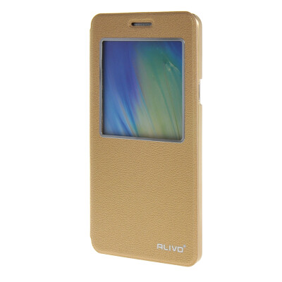 

MOONCASE Samsung Galaxy A7 чехол для View Leather Flip Pouch Bracket Back Cover Gold