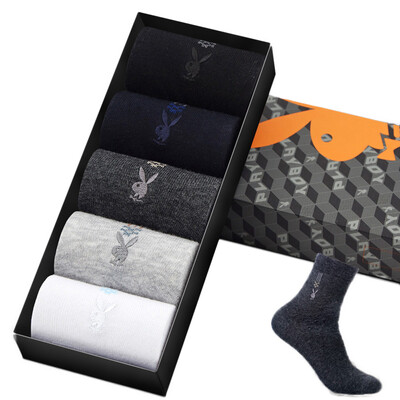 

[Jingdong Supermarket] Playboy (PLAYBOY) 2717 men socks cotton thick tube movement business leisure cotton socks socks 8 double gift box 2 black 3 dark gray