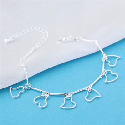 

MyMei Women Foot Jewelry Silver Bead Chain Anklet Ankle Bracelet Barefoot Sandal Beach Hollow Heart