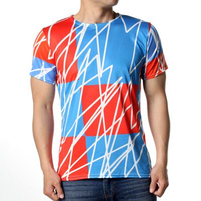 

Fashion Mens T Shirt Creative 3D floral Printed Personality Tees Casual Cotton Short Sleeve Tops