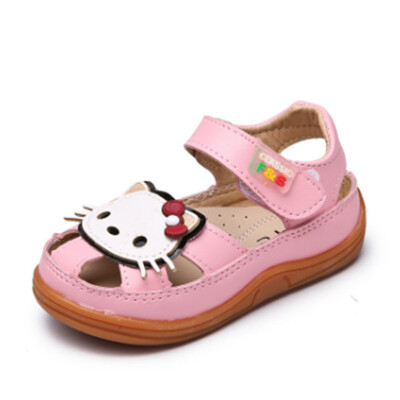 

Cute Cartoon Children Shoes Girls Sandals 2018 Summer Fashion Closed Toe PU Leather Kids Shoes Soft Sole Toddler Baby Shoes Girl