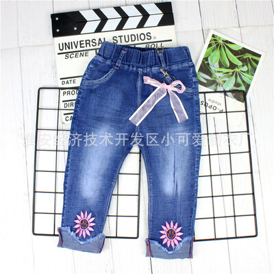 

2018 Summer Girl Cowboy Trumpet Pants Children Summer Cowboy Seven-Fringe Girls Seven-Fringe Pants
