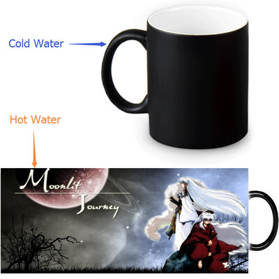 

Inuyasha 350ml/12oz Heat Reveal Mug Color Change Coffee Cup Sensitive Morphing Mugs Magic Mug Milk Tea Cups