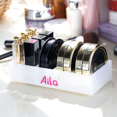 

AILA 2018 New Design Acrylic Mini Makeup Organizer 9 Lattice Lipstick Nail Polish Puff Cake Household Box